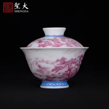  | минно облак дим покривки купата Цзиндэчжэнь ръчно рисувани висококачествен чай Кунг-фу, покриващ купа и купа за приготвяне на чай